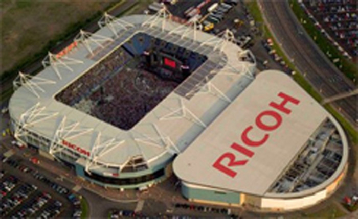 We have done powder coating at the Ricoh Arena (now CBS Arena) in Coventry